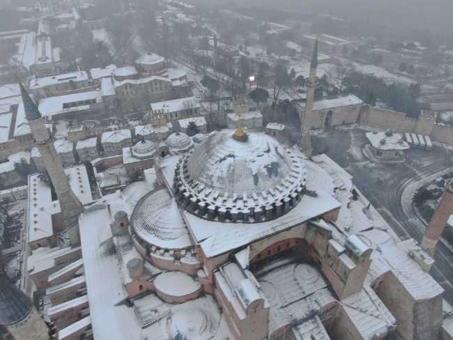 HAGIA SOPHIA IN ISTANBUL UNDER SNOW