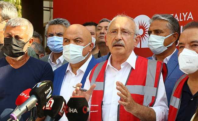 TURKISH OPPOSITION LEADER IN FIRE REGIONS