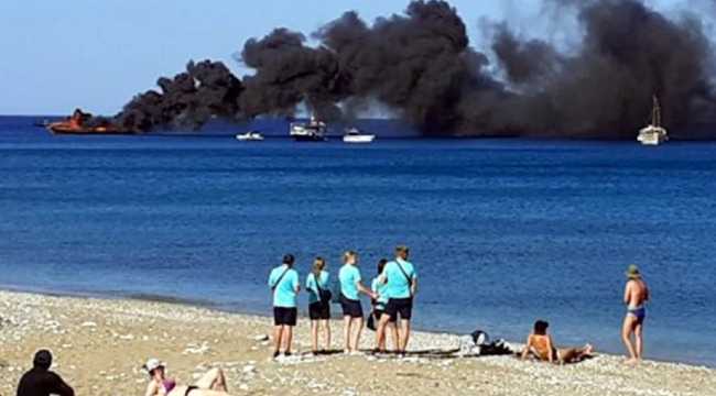 TOUR BOAT ON FIRE IN MEDITERRANEAN