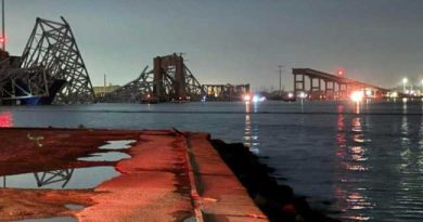 Cargo ship collides with Francis Scott Key Bridge in USA causing the bridge to collapse