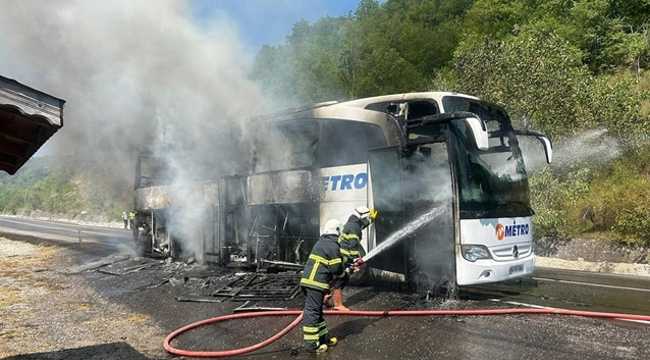METRO BUS CATCHES FIRE